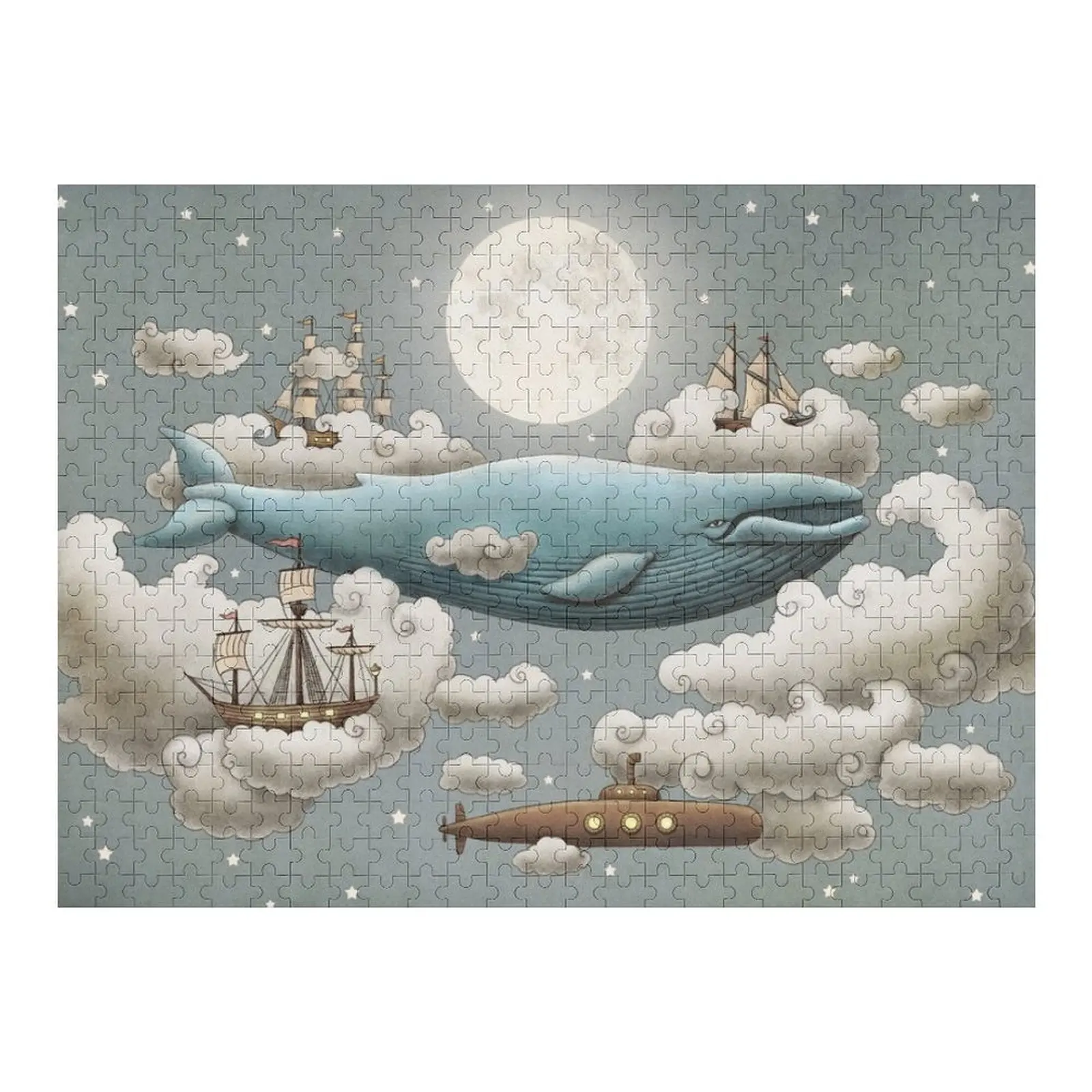 Ocean Meets Sky - خيار اللون، أحجية الصور المقطوعة، ألغاز ملحقات Diorama الفنية