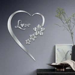 1Pc/Set Durable Love Heart Stickers Wall Sticker Mirror Mural 3D Decal Simple DIY Decorative Removable Paster Home Decoration