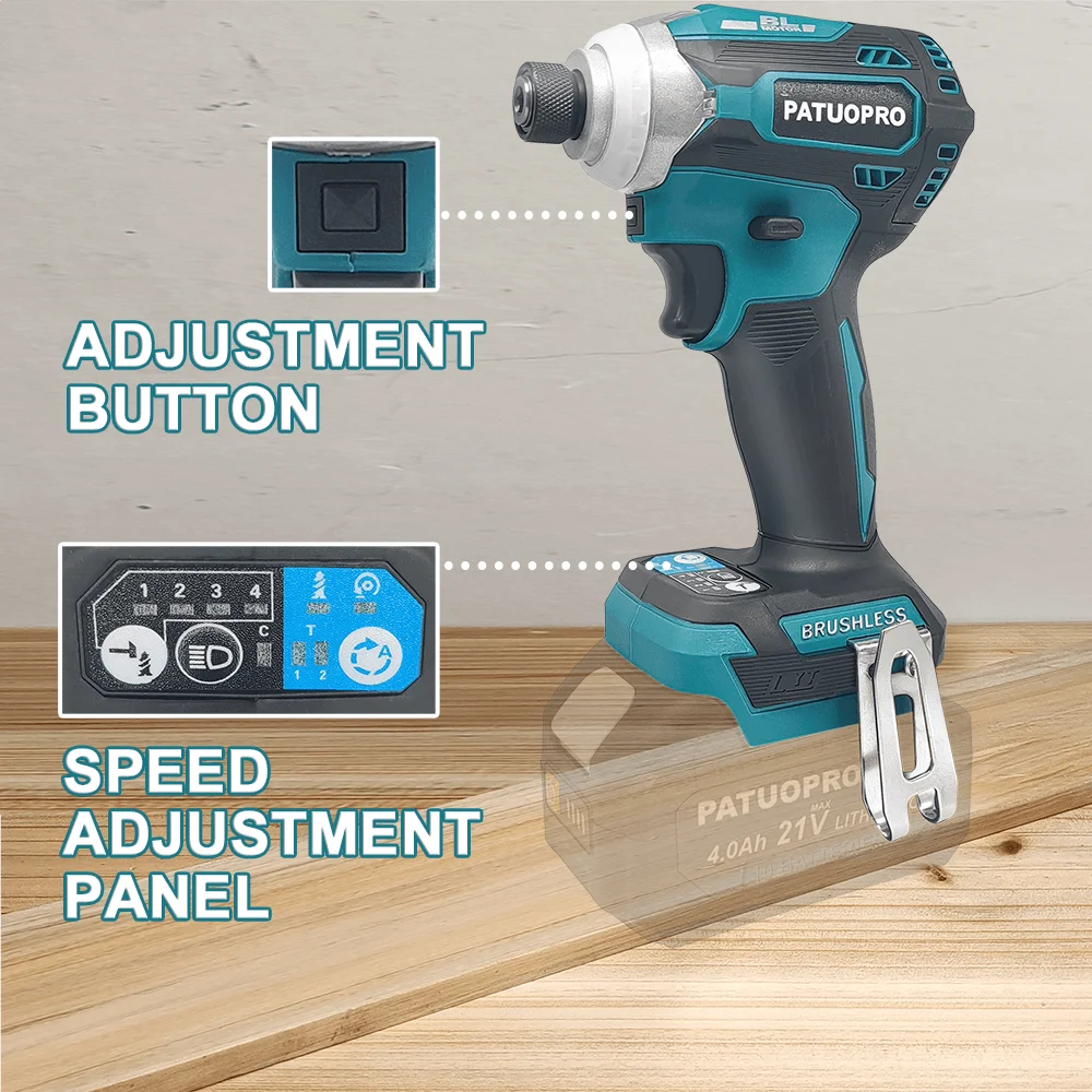 Kit de chave de fenda de impacto sem fio 220N.M, sem escova, 1/4 unidades, chave de fenda hexagonal, ferramenta elétrica para bateria Makita 18v (sem bateria)