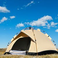 Outdoor With Windows Tent Fully Automatic Quick Opening Tent 3-4 Person Self Driving Camping Tent Rain Proof Sun Proof Portable