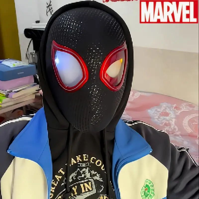 

NEW Mascara Miles Spiderman Headgear Cosplay Moving Eyes Electronic Mask Spider Man 1:1 Remote Control Toys For Adults Kids Gift