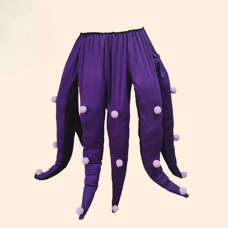 

Adult Octopus Cosplay Dress Black Purple Long Tentacle Design Halloween Party Outfit