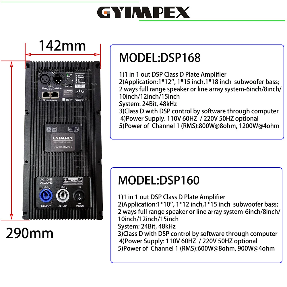 600watts 8ohm 900watts 4ohm Class D single channel DSP Amplifier Module for Active Speaker