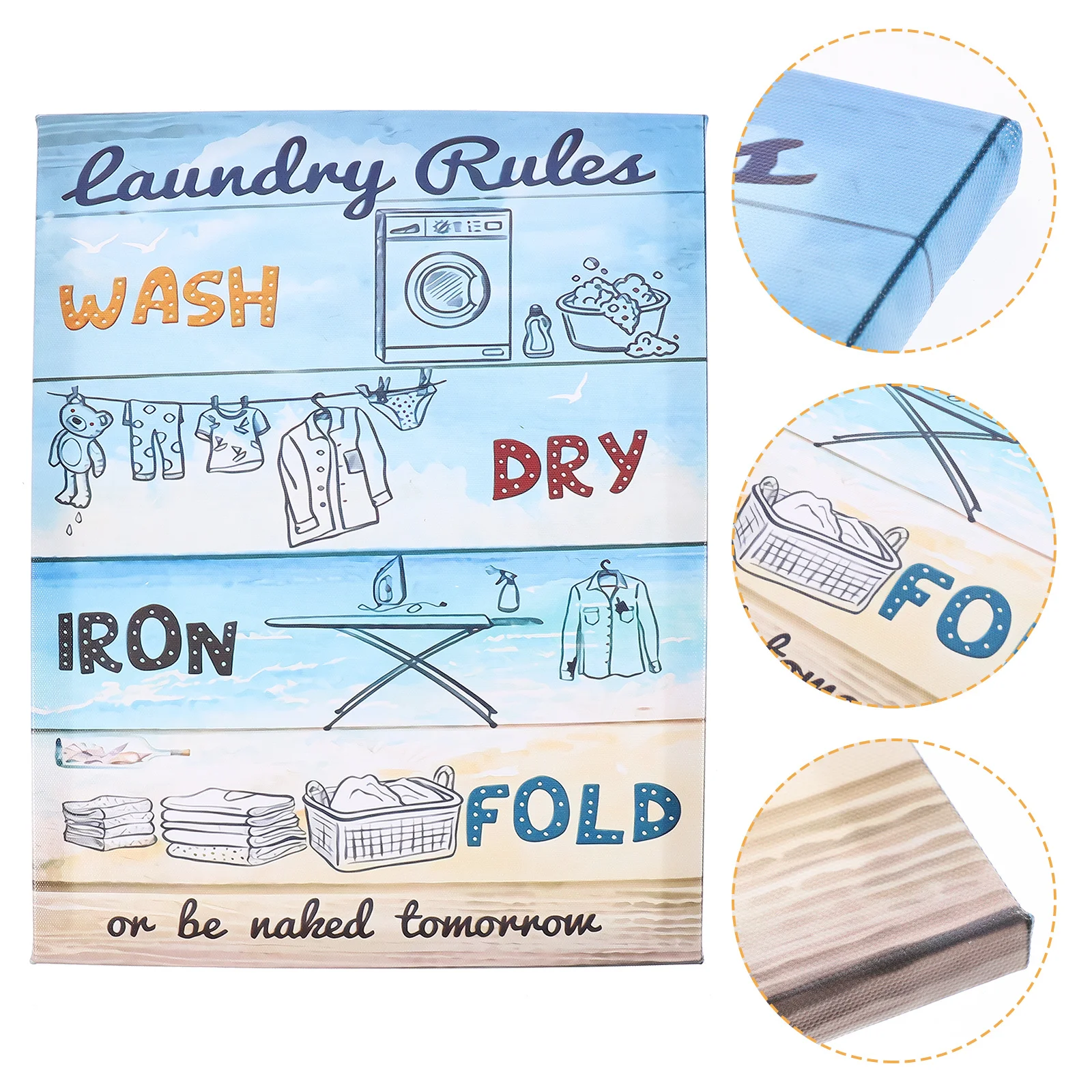 

Decorative Wall Art Canvas Painting Laundry Room Wall Decor Rustic Wood Texture Laundry Rules Print Bedroom Bathroom Living Room