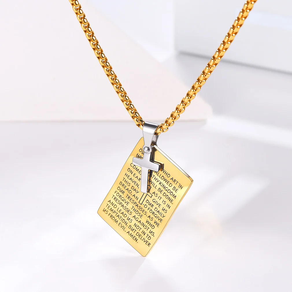 

Stainless Steel Cross Biblical Book Pendant Dainty Pendant Necklaces for Women Men Daily Accessaries Hot Sale Birthday Gifts