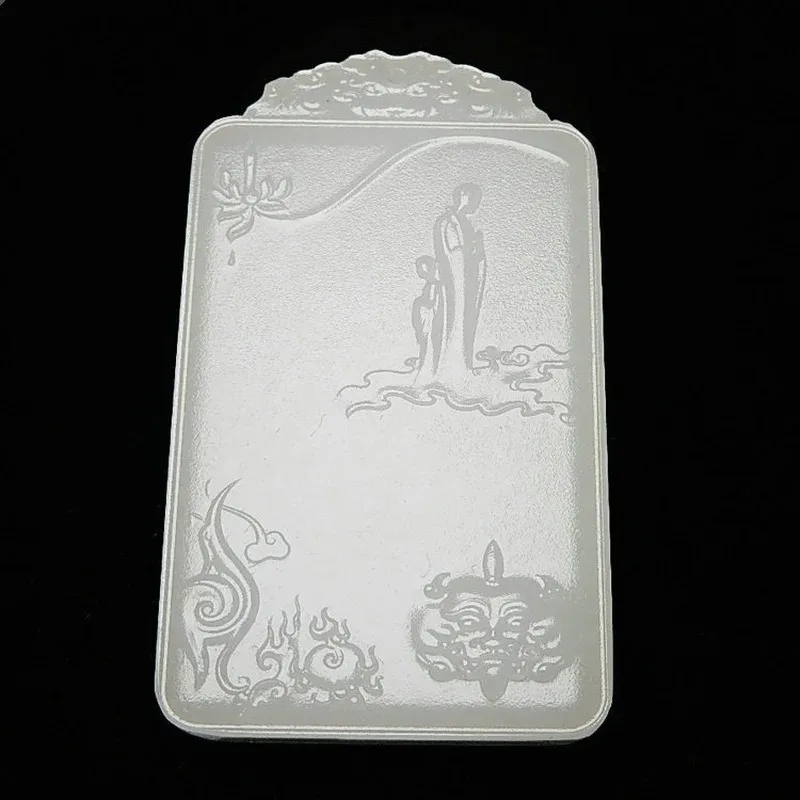 Natural White Jade Hand-carved Buddha Pendant Fashion Boutique Jewelry Men and Women Models Get Dao Soaring Necklace Gift