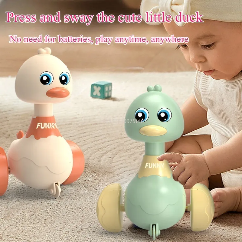 

Baby Toy Swing Duck Toy Cartoon Press Vehicles Glide Animal Inertia Pull Back Cars Early Education Toys for Toddlers Boys Girls