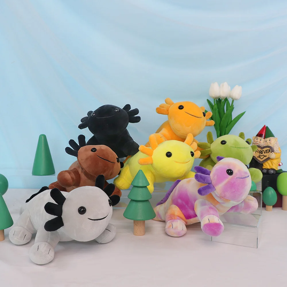 25cm Kawaii Różne Kreskówkowe Lalki Salamandra Aksolotl Pluszowe Zabawki Wypchane Zwierzęta Pluszaki Lalki Zabawki dla Dzieci Prezenty Urodzinowe Dekoracja Pokoju