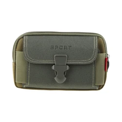 Men Vintage Canvas Waist Bag Phone Sport Belt Hip Belt Loop Holster Wallet Carry for Case Purse