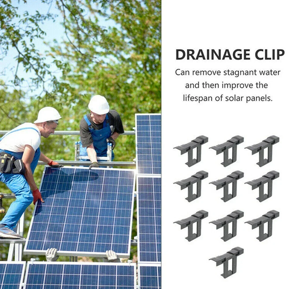 10pcs Solar Panel Frame Drainage Clips Thick 30/35/40mm PV Panel Automatic Water Dust Removal Outdoor Tools