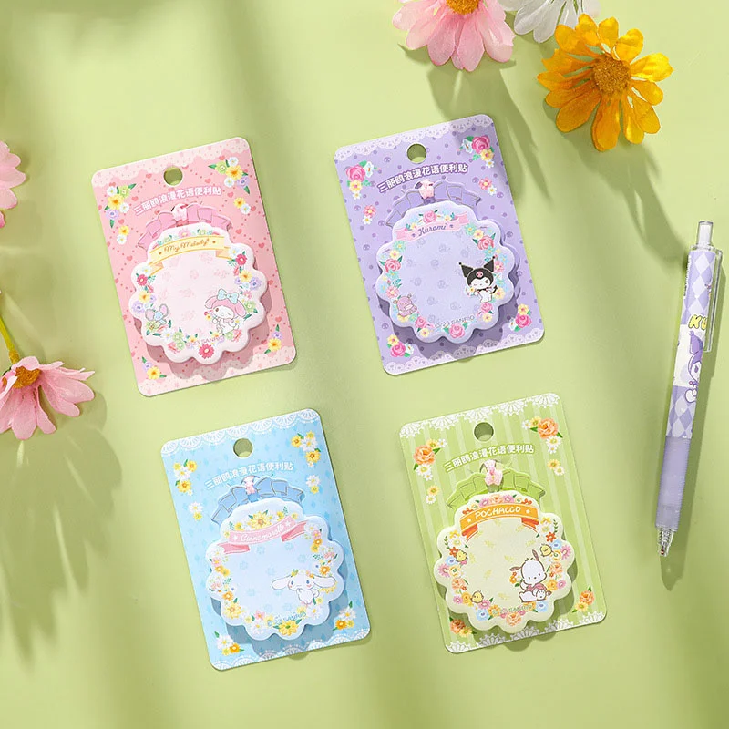 

20pcs/lot Sanrio Kuromi Melody Pochacco Memo Pad Sticky Notes Stationery Label Notepad Planner Sticker Post School Supplies