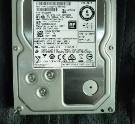 

For Compay storage 0FH3M6 HUS726060AL5214 6T SAS 3.5 12GB hard drive