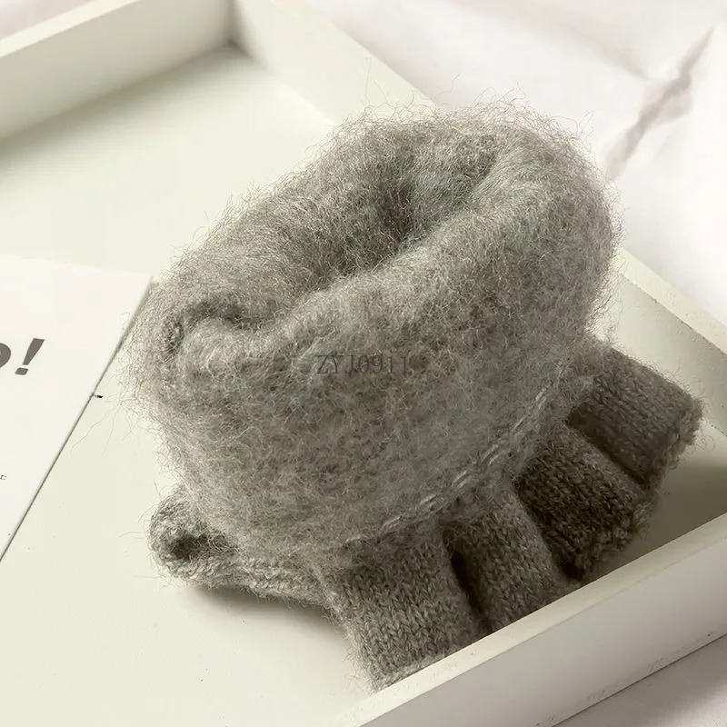 *محبوك أصابع قفازات الشتاء رشاقته الدافئة قفازات شاشة لمس للرجال النساء قفازات ركوب الدراجات الدافئة نصف اصبع طالب القفازات