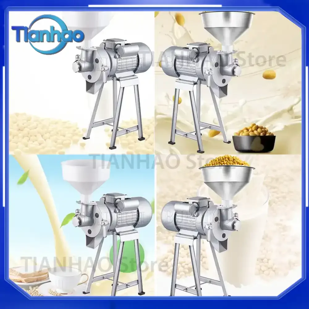 Electric Feed Mill for 220V Wet and Dry Cereals Grinder for Corn Grain Rice Coffee Wheat Flour Mill Grinding Machine