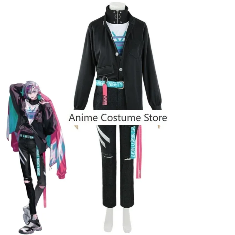 YouTuber VTuber NIJISANJI Fuwa Minato Cosplay Costume Wig Anime Adult Woman Man Rose Red Jacket Uniform Outfit Halloween Suit