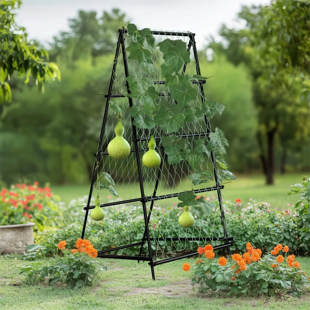 

XL Deavy Duty A-Shaped Garden Trellis Support Frame Climbing Plants with Netting