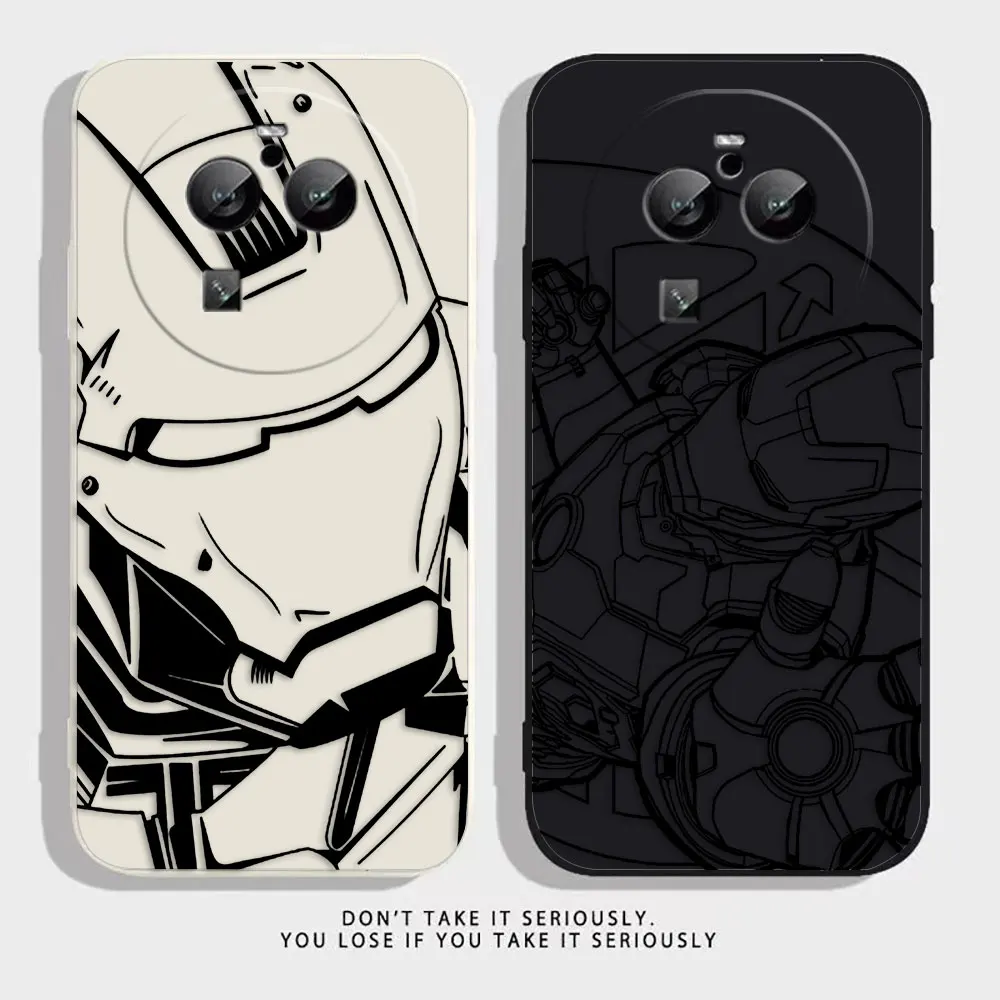 Marvel Iron Man Line Comic Phone Case For OPPO FIND X5 X6 X3 X2 REALME X7 X50 RENO ACE 2 2Z 4Z 4 6 7 Lite 5Z 5F 4G 5G PRO Case