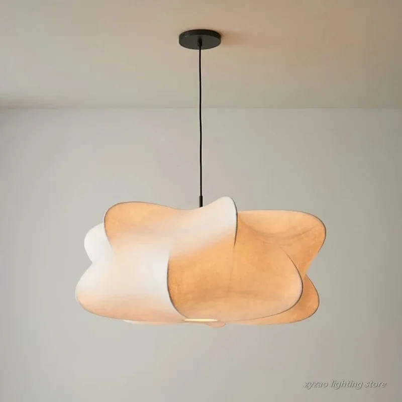 Minimalist silk Pendant Light Cocoon Pendant Lamp For Dining Room Kitchen Bedroom Home Decor Japanese Style Silk Pendant Lamp