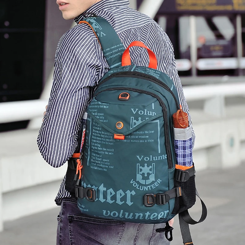 Men Backpack For Riding Travel Water Bottle Bags Daypack 14\