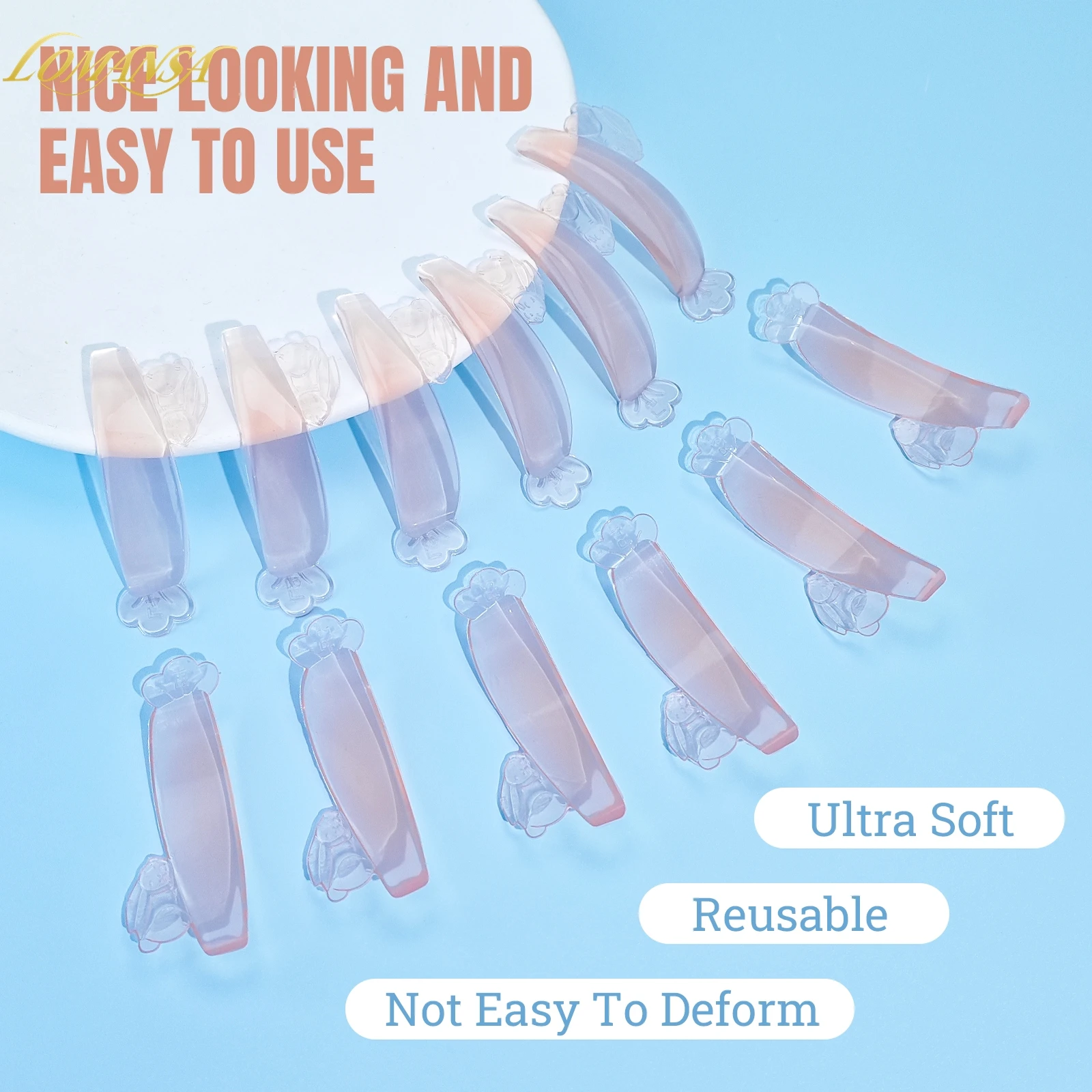 Lomansa 6 paia di cuscinetti per permanente ciglia in silicone Forniture per estensioni ciglia Accessori per il trucco Strumenti per il sollevamento delle ciglia per l'estensione delle ciglia