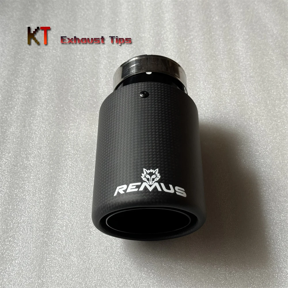 1Pcs Remus Cars Accessories Exhaust Tip Tail End pipe Muffler Tips Matt Black Carbon Fiber Exhaust System Nozzle for All Car