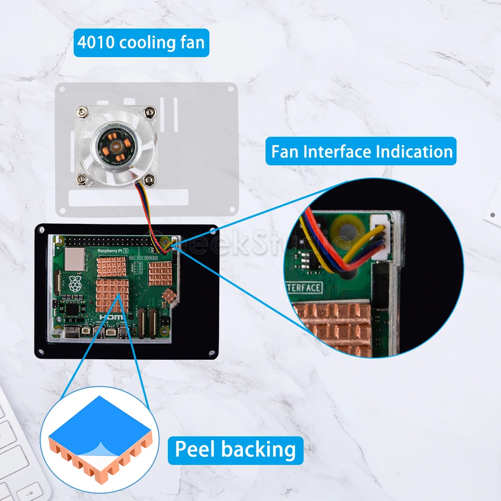 Raspberry Pi 5 Acrylic Case 9 Layers Transparent Enlosure With Cooling Fan Heatsink for RPI 5