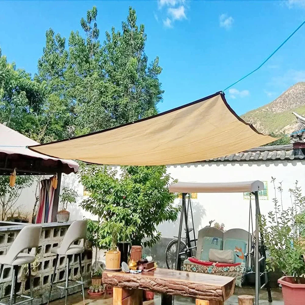 Parasol de tela rectangular para exteriores, cubierta de pérgola para jardín, Patio trasero, vela, bloque Uv, Canovas