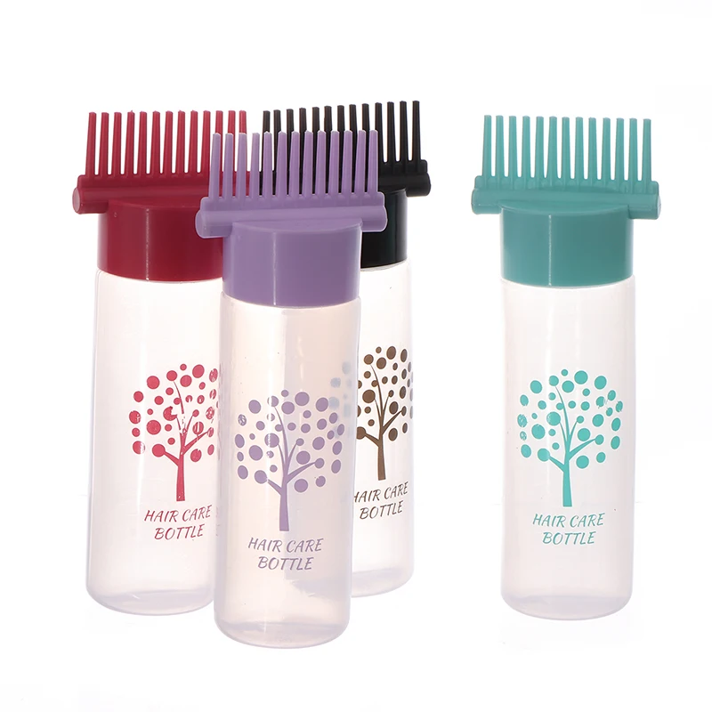 زجاجة توزيع قابلة لإعادة الملء سعة 180 مل مع مشط - لصبغ الشعر والشامبو والزيت #3