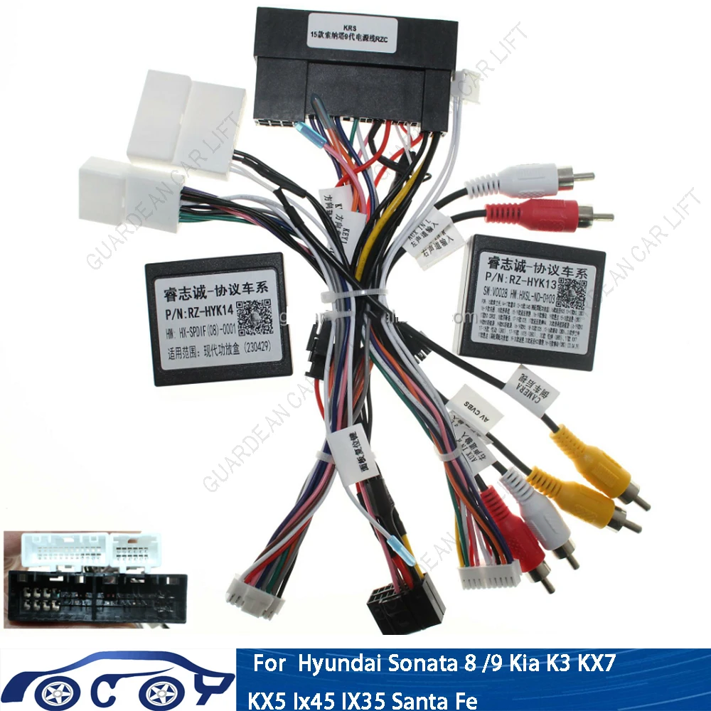 16Pin Car Radio Wiring Harness Adapter Canbus Box Spdif Amplifier Decoder For Hyundai Sonata 9 Kia K3 KX7 KX5 IX45 Santa Fe