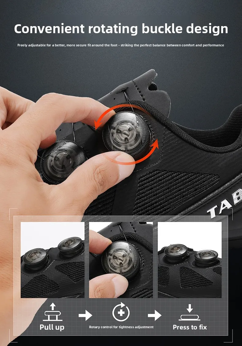 Weit geschnittene Fahrradschuhe für Herren und Damen, harte Sohle, Rennradschuhe, atmungsaktiv, ohne Klicksystem, für flache Pedale, MTB-Sneaker für Sommerfahrten in der Stadt. – Detail 9