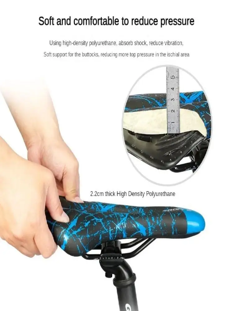 AliExpress Soft PU Leather Bicycle Saddle Gel Filled Shockproof Mountain Road Bike Seat Graffiti Comfortable Cycling Cushion