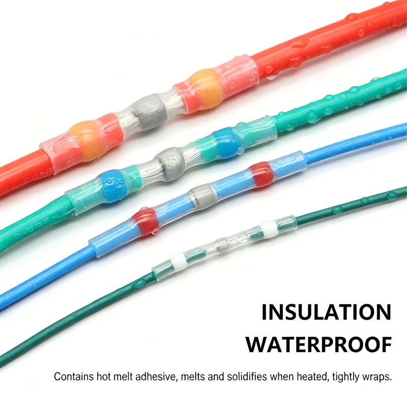 Solder Seal Wire Connectors Boxed Connectors Kit Heat Shrink Sealed Insulated Butt Splice Terminal Waterproof Shrinkable Sleeve