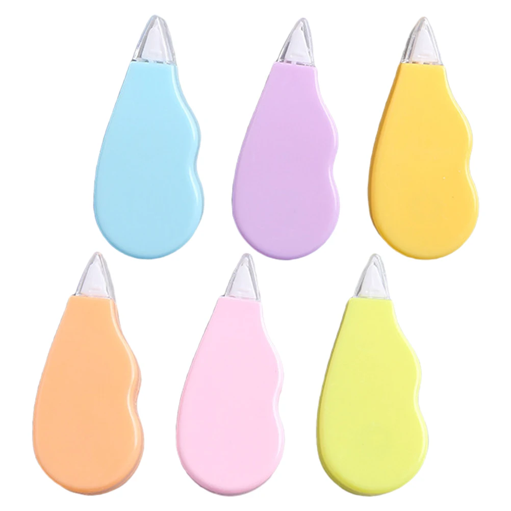 

6pcs Correction Tape Set 12 Colors Small Size Plastic Material School Supplies Cute Stationery Eraser Tape Practical
