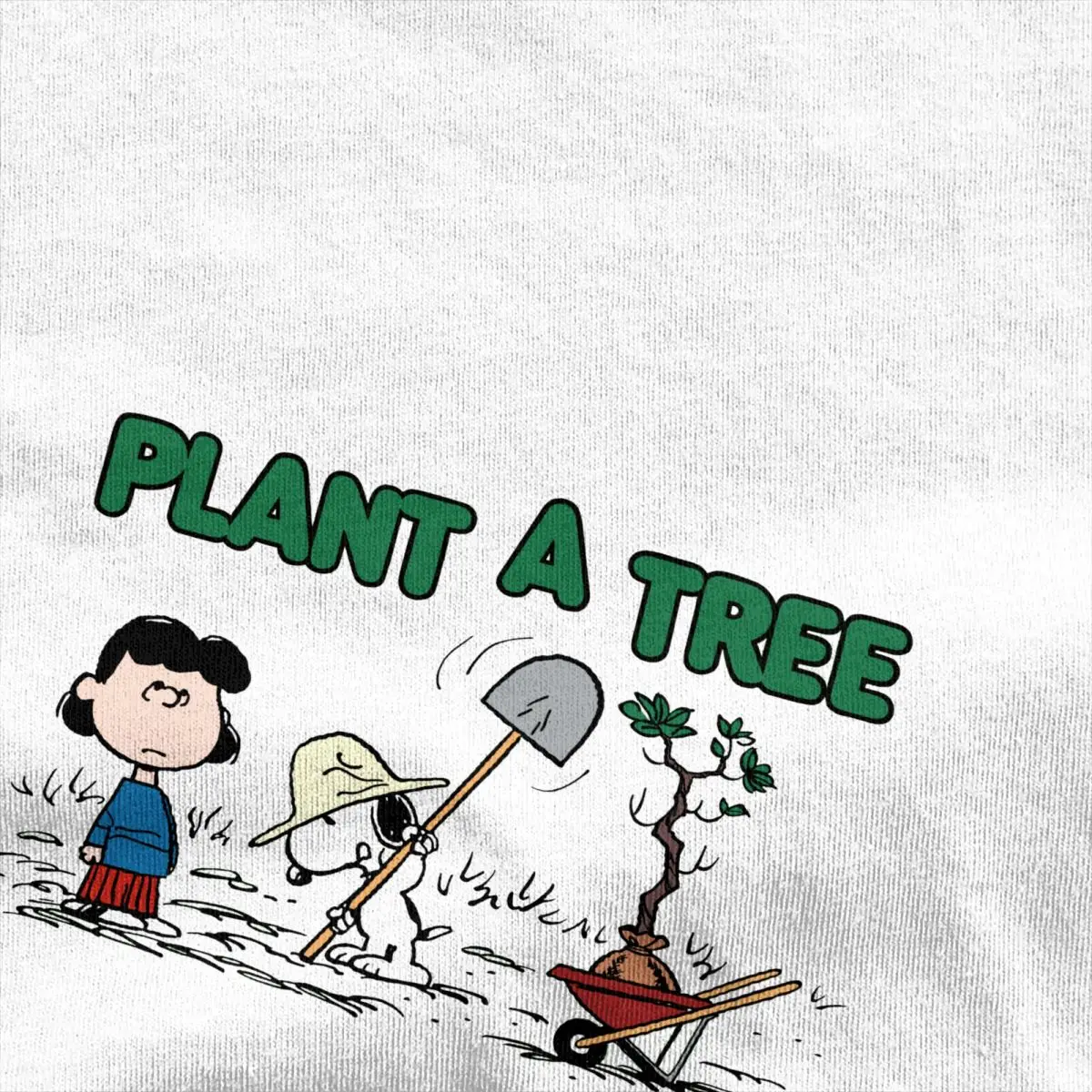 Men Women\'s Anime Peanuts Snoopy Lucy Plant Tree Cartoon Shirt Stuff Pure Cotton T-shirt Clothing Vintage Tees Summer