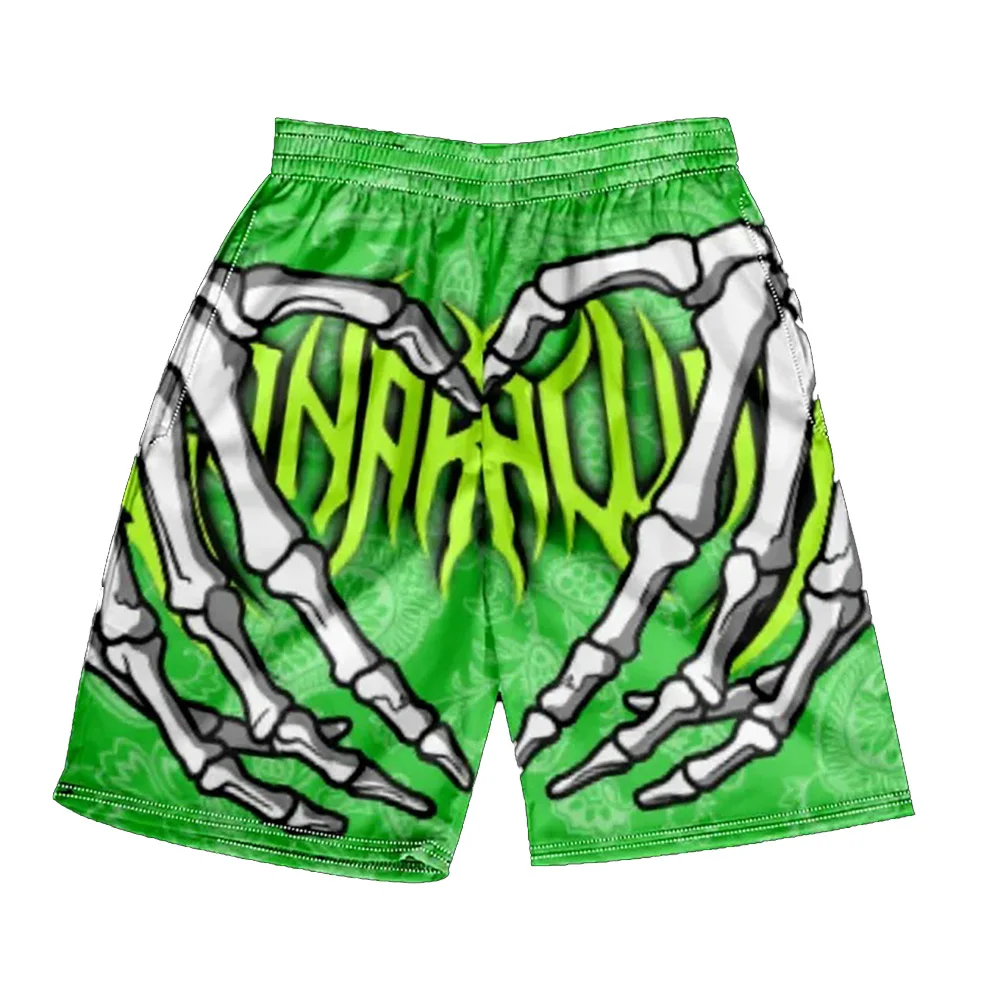 Summer Men Skull Shorts Kids Training Multicolor Shorts Boys Girls Sports Breathable Shorts Adult Hip Hop Short Pants Streetwear