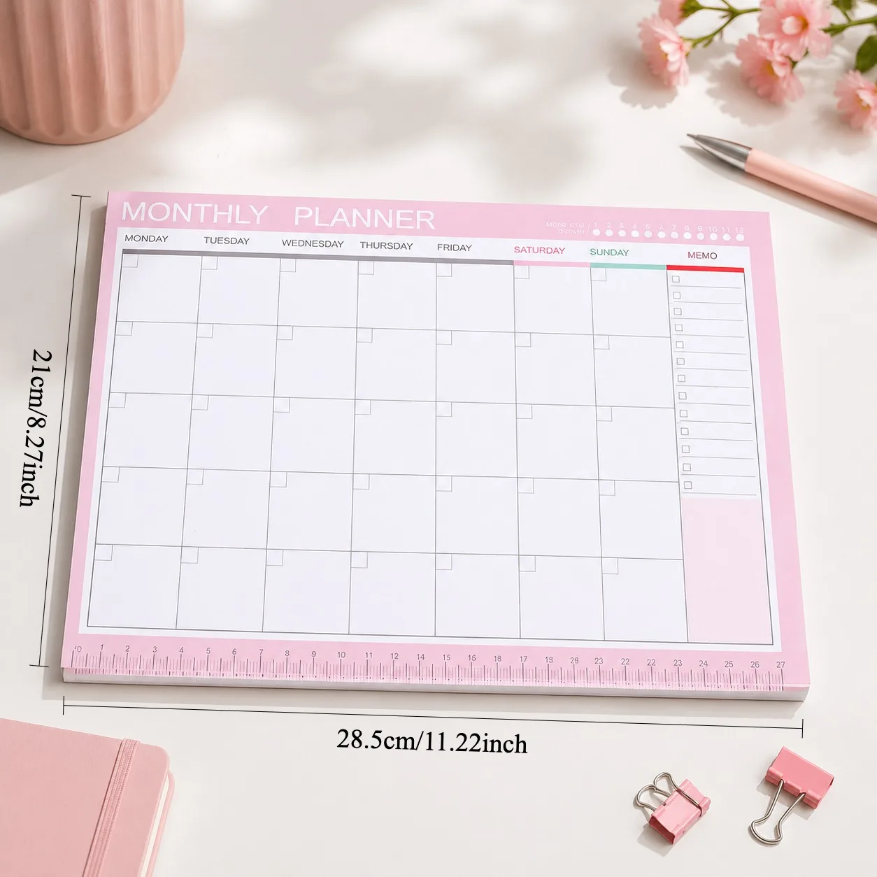 Monthly Planner Notebook Monthly Schedule Calendar Memo Book Portable Journal for Office Student Work Study Stationery