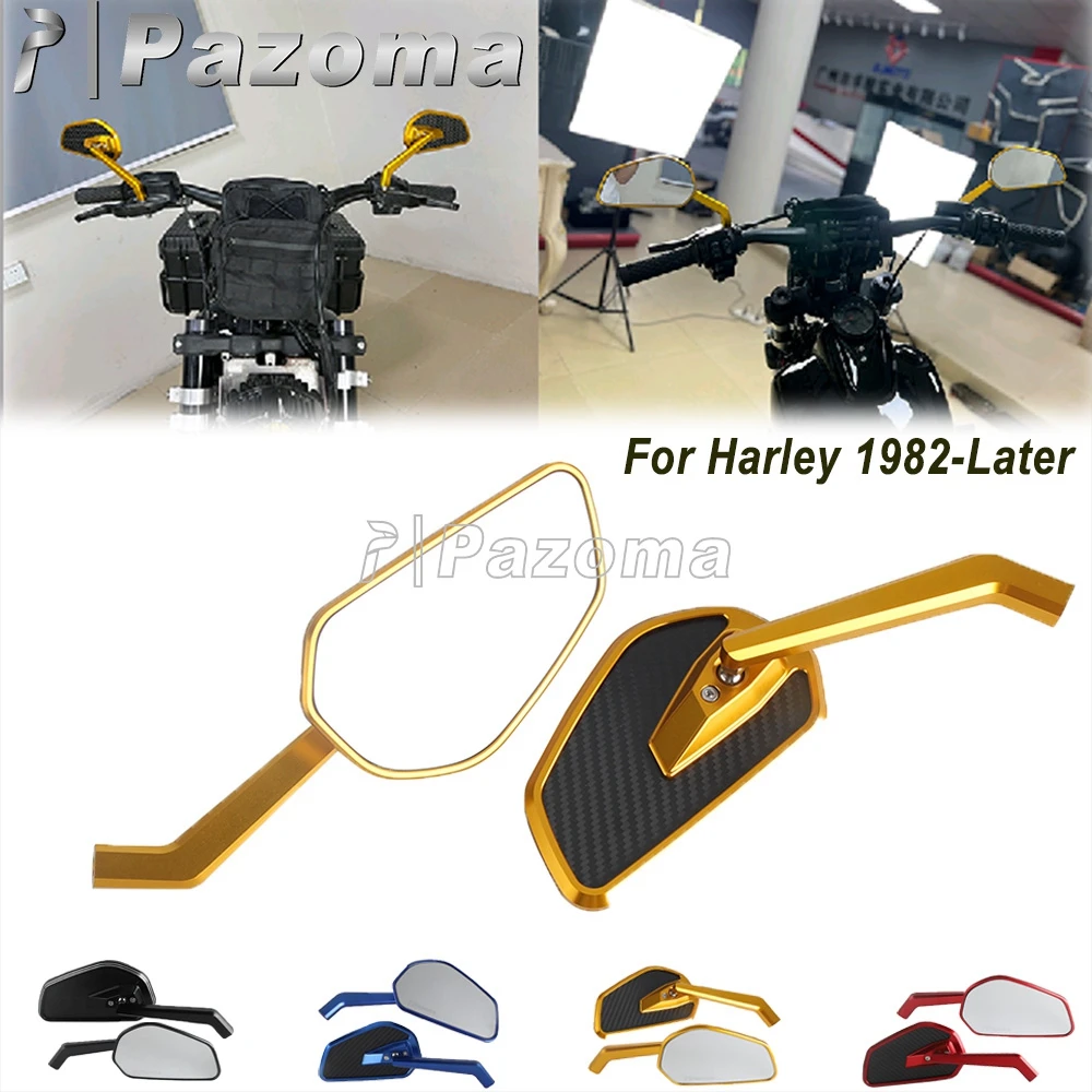 8mm Motorcycle Gold Rear View Mirror For Harley CVO Pan American 1250 Sporster Nightster Road King V-ROD VRSCF Rearview Mirrors