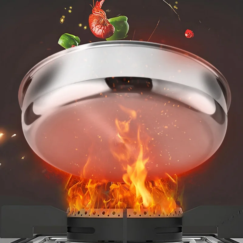 Giyoca مقلاة على شكل قرص العسل مقلاة غير لاصقة غير مطلية 316 من الفولاذ المقاوم للصدأ للمطبخ المنزلي أوعية متعددة الوظائف عالمية للمواقد #6