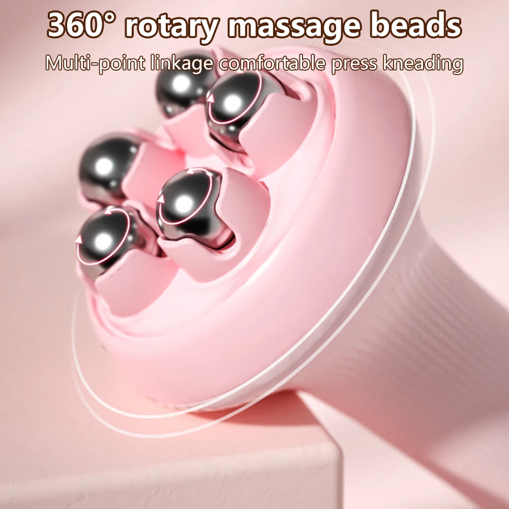 Facial Massage Tool 5-Bead Steel Ball Massage Roller 360° Rotating Massage Bead Body Shaping Steel Massage Rollers Back Massager