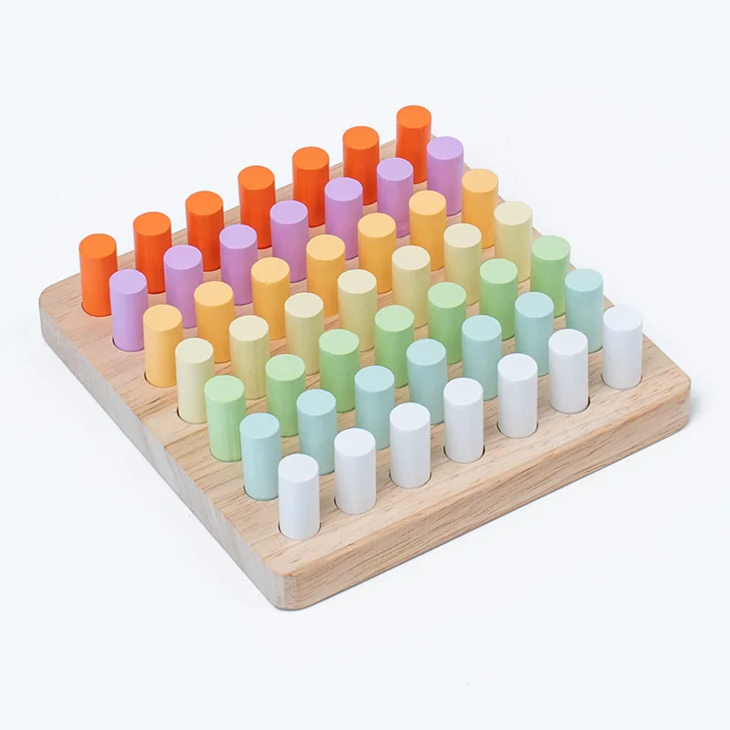 Wooden Colorful Plugboard Hand-eye Coordination Training Color Cognitive Educational Toys