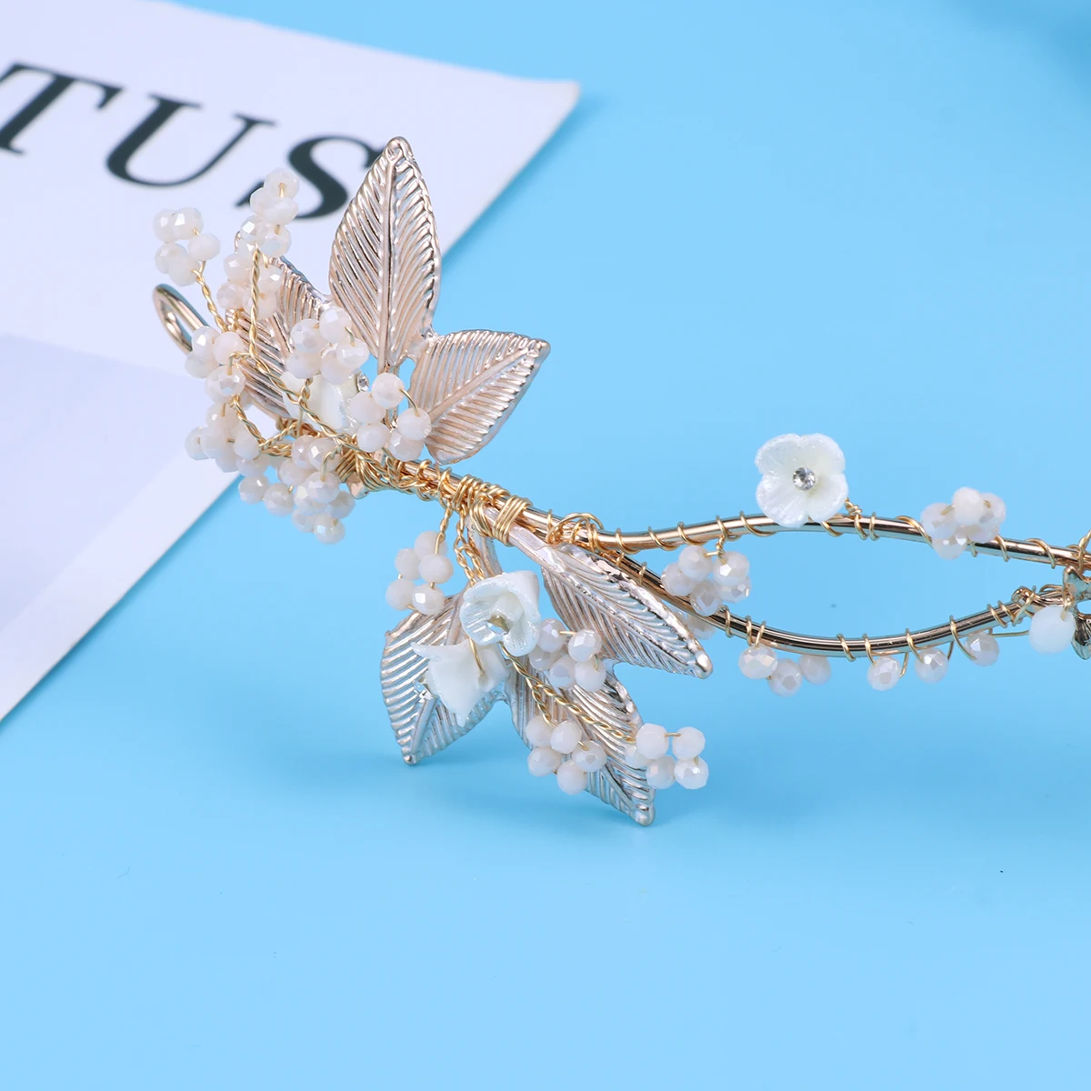 

Bridal Crown Headdress Crystal Design Wedding Accessories H made Headb Floral Hair Wreath Leaf Accessory Quality Assured
