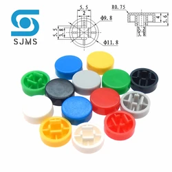 20PCS A37 Plastic Tactile Switch Button Cap Round 12mm Push Switch Caps Size 5.6*11.8mm For 12*12*7.3 mm Tact Button switch