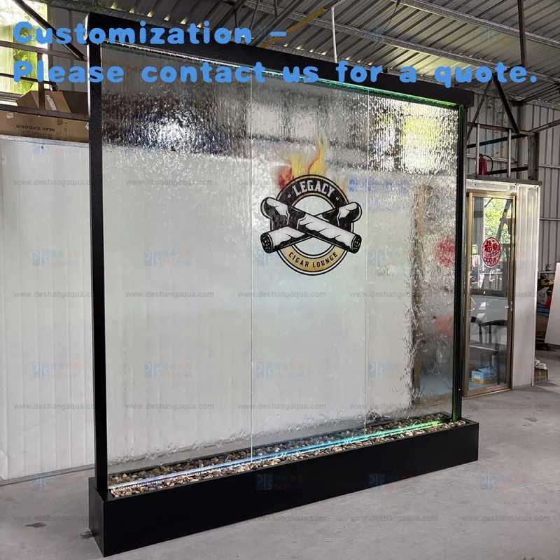 

custom.Customized Indoor Contemporary Waterfall Fountain with Company Spa Hotel Glass Wall Restaurant & Shopping