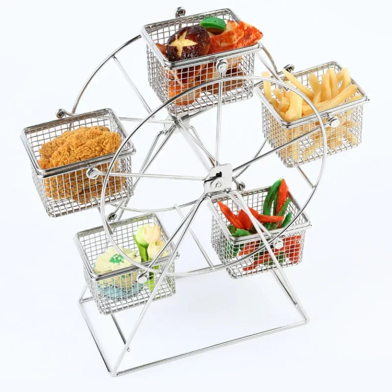 Ferris Wheel Food Rack Snack and Pastry Holder Vintage Party Rotatable Cupcake Stand Ideal for French Fries and Chicken