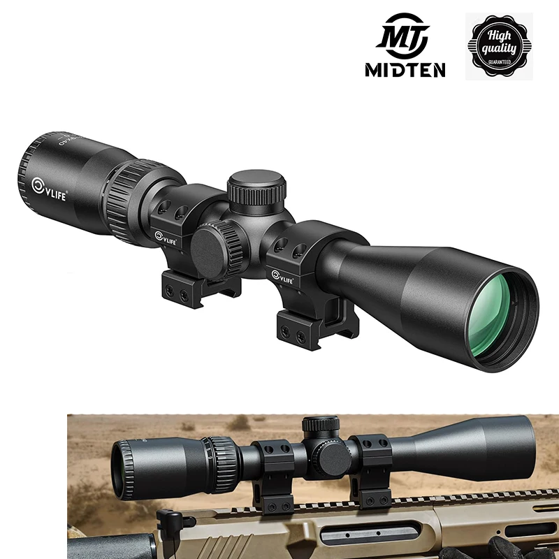 MidTen JackalHowl W01 Rifle Scope 1-inch Tube Rifle Scope with 20mm Rings Second Focal Plane