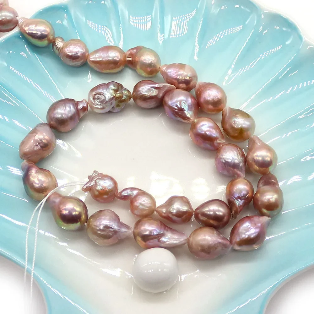 9x11mm Natural Pearl Edison Small Tail Purple Baroque Pearls with Straight Holes Loose Pearls DIY Necklaces Bracelets Jewelry