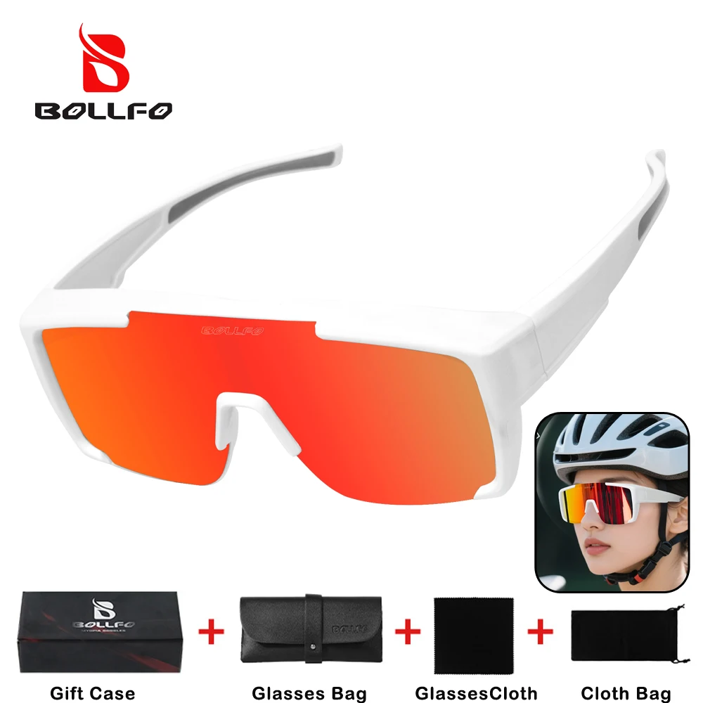 

BOLLFO Polarized Glasses UV400 Discoloration Sunglasses Sport Glasses OTG Bicycle Eyewear Hiking Camping Golf Cycling Goggles