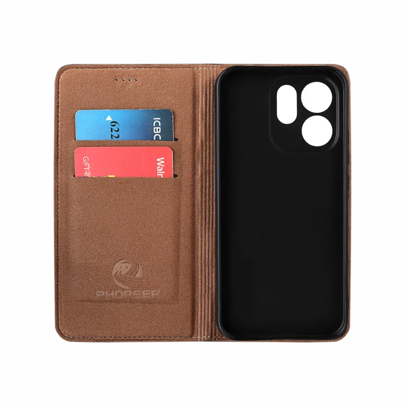 For OPPO Reno 15 15F Reno15 Pro Max 5G Flip Case Napa Texture Magnetic Cover Cowhide Genuine Leather Card Pocket Wallet Cases