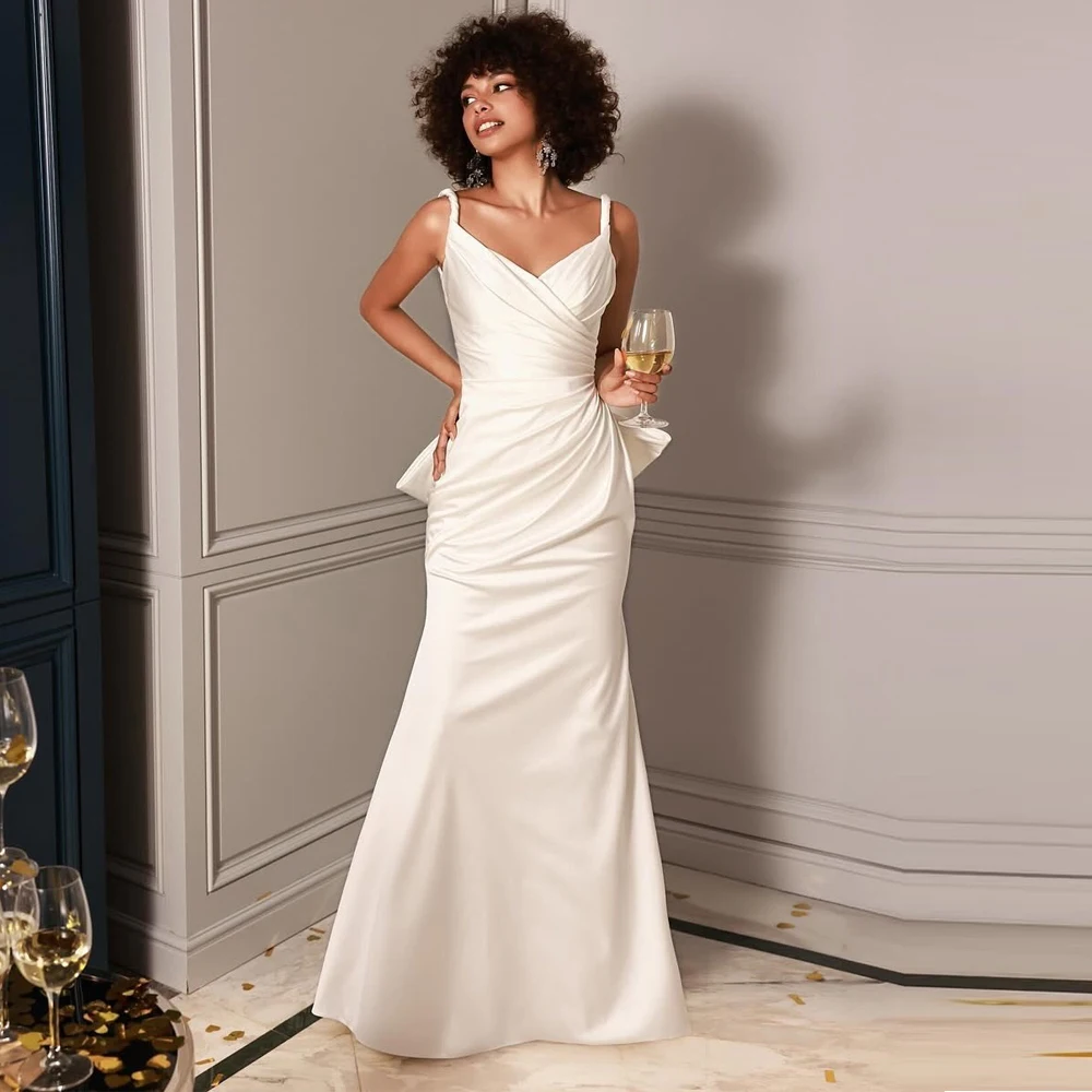 

Elegant Mermaid Women Wedding Dresses Sweetheart collar Satin Bridal Gowns Engagement Banquet Vestidos De Novias 2025 Customized