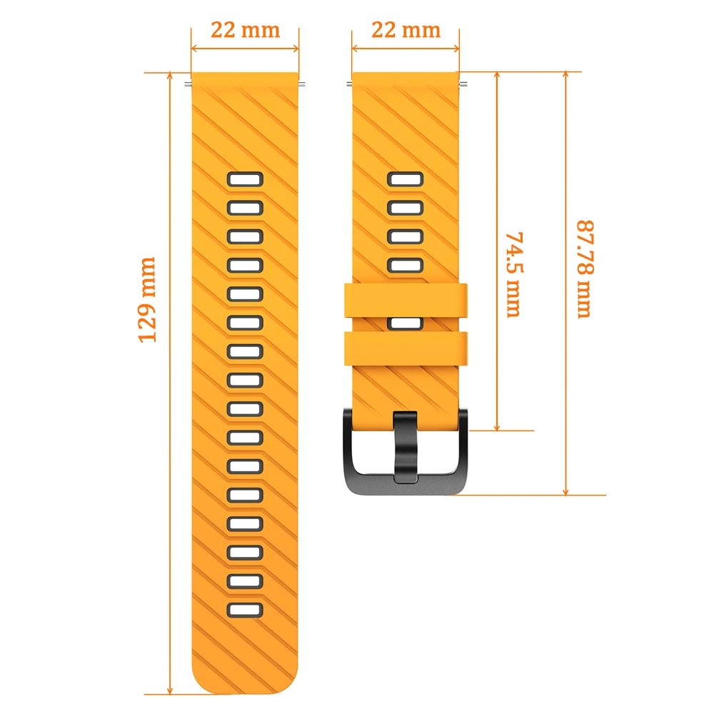 22mm Silicone Strap For HUAWEI WATCH 5 46mm 4 Pro/GT6 Pro GT 6 5 4 3 SE Bands For AMAZFIT BALANCE 2 Replace Bracelet Accessories